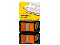 Post-it Index 680-O2EU - Indeksflagg med dispenser - 25.4 x 43.2 mm - 50 ark - oransje (en pakke 2)