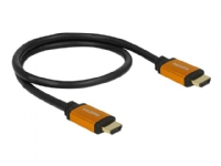 Delock - HDMI-kabel - HDMI hann til HDMI hann - 2 m - trippel beskyttelse - svart, gull - 8K-støtte