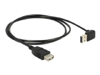 Delock EASY-USB - USB-forlengelseskabel - USB (hunn) til USB (hann) - USB 2.0 - 2 m - 90°-kontakt - svart