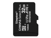 Kingston Canvas Select Plus - Flashminnekort - 32 GB - A1 / Video Class V10 / UHS Class 1 / Class10 - microSDHC UHS-I