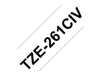 Brother TZe-261 - Svart på hvitt - Rull (3,6 cm x 8 m) 1 cassette(s) laminert teip (en pakke 20) - for P-Touch PT-3600, 530, 550, 9200, 9400, 9500, 9600, 9700, 9800, D800, E800, P900, P950
