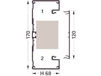 HAGER Kanalbund BRA 70172/1 N højde 170 mm, bredde 68 mm, længde 2000 mm eloxeret - (2 meter)