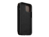 Nomad - Lommebok for mobiltelefon - robust - MagSafe-samsvar - høyverdig polykarbonat, termoplastisk gummibeholder (TPE), vegetable tanned horween leather - rustikkbrun - for Apple iPhone 12 Pro Max