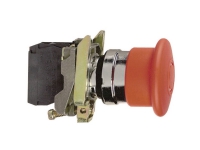 Schneider Electric XB4BT845 Slagkontakt (paddehat-formet) Frontring metal, Med nødstopknap, Rund, kan nulstilles 120 V/AC 6 A 1 x brydekontakt, 1 x