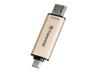 Transcend JetFlash 930C - USB-flashstasjon - 512 GB - USB 3.2 Gen 1 / USB-C - gull