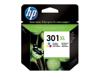 HP 301XL - Høy ytelse - farge (cyan, magenta, gul) - original - blekkpatron - for Deskjet 1050A J410, 1051A J410, 10XX, 10XX J410, 15XX, 2000, 2050 J510, 2050A J510, 2054A J510, 25XX, 3000, 3050 J610, 3050A J611, 3052A J611, 3054A J611, 3055A J611, 3