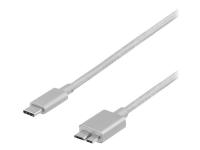 DELTACO Prime USBC-1263 - USB-kabel - USB-C (hann) til USB-C (hann) - USB 3.1 Gen 1 - 1 m - sølv