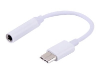 SAVIO AK-35 - USB-C til hodetelefons-jakkadapter - USB-C hann til ministereojakk hunn - 12 cm - hvit