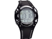 EUROTIME Radio Armbåndsur 1681987 (Ø x H) 40 mm x 16 mm Sort/sølv Kabinetmateriale=Plastic Materiale (armbånd)=Plastic