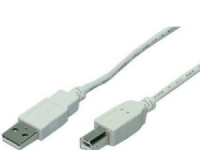 LogiLink 1.8m USB 2.0, 1,8 m, USB A, USB B, USB 2.0, Hankjønn/hankjønn, Grå