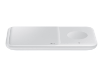 Samsung EP-P4300 - Dobbelt trådløs ladepute + AC-strømadapter - 1.67 A - Fast Charge - på kabel: USB-C - hvit