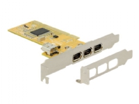 Delock PCI Card > 3 x external + 1 x internal FireWire A - FireWire-adapter - PCI lav profil - FireWire x 3 + FireWire (intern) x 1