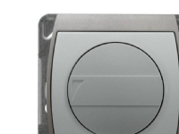 Ospel GAZELA Push-turn dimmer for incandescent load without frame silver + titanium