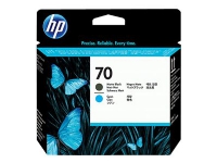 HP 70 - Cyan, matt svart - skriverhode - for DesignJet SD Pro MFP, Z2100, Z3100, Z3200, Z5200, Z5400 Photosmart Pro B8850, Pro B9180