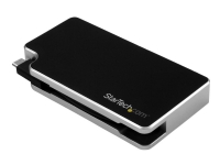 StarTech.com USB C Multiport Adapter - UHD 4K - USB C to VGA / DVI / HDMI - USB C Adapter - USB-C VGA Multiport Adapter (CDPVGDVHDB) - Video adapter - USB-C hann til HD-15 (VGA), DVI-I, HDMI hunn - 11 cm - svart, sølv - aktiv omformer, 4K30 Hz (3840