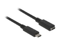 Delock - USB-forlengelseskabel - USB-C (hann) til USB-C (hunn) - USB 3.1 Gen 1 - 3 A - 2 m - svart