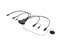 Belkin Secure Flip 2-Port KVM Switch (Dual Head) - KVM / lydsvitsj - 2 x KVM/lyd - 1 lokalbruker - stasjonær