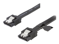 DELTACO SATA-1001-K - SATA-kabel - Serial ATA 150/300/600 - SATA (hunn) til SATA (hunn) - 50 cm - tommelklips - svart