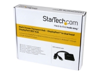 StarTech.com 2-Port Multi Monitor Adapter, DisplayPort 1.2 MST Hub, Dual 4K 30Hz or 1080p, USB Bus Powered, Video Splitter for Extended Desktop Mode on Windows Only, DP to 2x DP MST Hub - Multi Stream Transport (MSTDP122DP) - Videosplitter - 2 x Disp