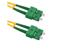 Qoltec - Koblingskabel - SC/APC-enkeltmodus (hann) til SC/APC-enkeltmodus (hann) - 1 m - fiberoptisk - dupleks - 9 / 125 micron - G.652D - halogenfri - gul