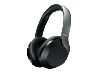 Philips Performance TAPH805BK - Hodetelefoner med mikrofon - full størrelse - Bluetooth - trådløs - aktiv støydemping - 3,5 mm jakk - svart