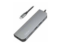 LogiLink UA0343, USB 3.2 Gen 1 (3.1 Gen 1) Type-C, HDMI,USB 3.2 Gen 1 (3.1 Gen 1) Type-A,USB 3.2 Gen 1 (3.1 Gen 1) Type-C, MicroSD (TransFlash),SD, Aluminium, Android, 1 stykker