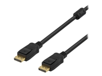 DELTACO - DisplayPort-kabel - DisplayPort (hann) til DisplayPort (hann) - 3 m - svart