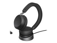Jabra Evolve2 75 - Hodesett - on-ear - Bluetooth - trådløs, kablet - aktiv støydemping - USB-C - lydisolerende - svart - Optimert for UC