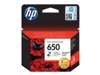 HP 650 - Farge (cyan, magenta, gul) - original - blekkpatron - for Deskjet 1516, Ink Advantage 15XX, Ink Advantage 26XX, Ink Advantage 4515