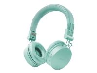 Trust Tones - Hodetelefoner med mikrofon - on-ear - Bluetooth - trådløs, kablet - 3,5 mm jakk - turkis