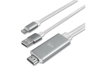 4smarts 468662, 1,8 m, USB Type-A, HDMI, Hankjønn, Hankjønn, Rett