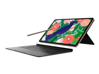 Samsung Book Cover Keyboard EF-DT870 - Tastatur og folioveske - med styreplate - POGO pin - svart - for Galaxy Tab S7