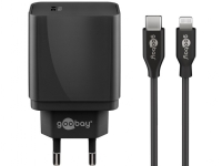 Goobay Lightning / USB-C™ PD-Ladeset 18W 1m (Schwarz)