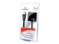 Cablexpert - Video adapter - USB-type A (hann) til HD-15 (VGA) (hunn) - USB 3.0 - 15 cm - svart
