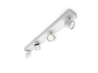 Star spot 4W Hvid aluminium, integreret LED, firkantet, 4 spot, justerbar, ClickFIX, warmglow dæmpbar. Integrated LED WGD