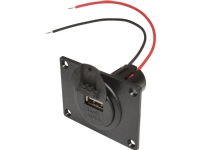 Stikdåse Indbygning, spændemuffe, plade, låg ProCar Power USB Einbausteckdose EV mit Montageplatte und Deckel 12 V til 5 V, 24 V til 5 V 3 A Kabel afisoleret