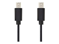 Nedis - DisplayPort-kabel - Mini DisplayPort (hann) til Mini DisplayPort (hann) - 2 m - rund, 1080p-støtte - svart