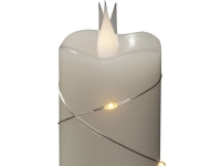 Konstsmide 1826-190 LED-Echtwachskerze Hvid Varmhvid (Ø x H) 50 mm x 178 mm med 3D-effekt, med kontakt