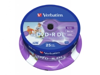 Verbatim - 25 x DVD+R DL - 8.5 GB 8x - bred skrivbar overflate - spindel