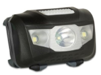 Arcas 307 10010, Hodebåndslommelykt, Svart, Plastikk, IPX6, 3 lamper, LED