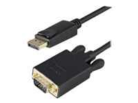 StarTech.com 3ft DisplayPort to VGA Adapter Cable - 1920x1200 - Active DisplayPort (DP) Computer or Laptop to VGA Monitor or TV Display (DP2VGAMM3B) - Adapterkabel - DisplayPort (hann) låst til HD-15 (VGA) (hann) - DisplayPort 1.2 - 1 m - aktiv, 2048