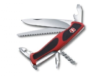 Victorinox Ranger Grip 55, Locking blade knife, Multi-tool knife, Svart, Metallisk, Rød, 12 verktøy, 13 cm, 22,5 mm