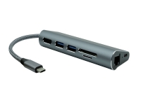 ProXtend 7in1 MultiHub - Dokkingstasjon - USB-C 3.2 Gen 1 - HDMI - GigE
