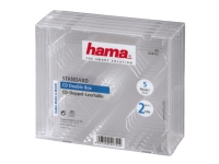 Hama CD Double Jewel Case, Pack 5, 2 disker, Gjennomsiktig