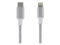 EPZI USB-C to Lightning cable, 2m, braided, silver