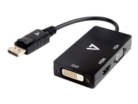 V7 - Ekstern videoadapter - DisplayPort - DVI, HDMI, VGA - svart