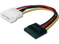 ASSMANN - Strømadapter - 4-pin intern strøm (hann) til SATA-strøm (hann) - 15 cm - formstøpt