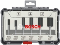 Bosch - Fresekutter - for bløtt tre, løvtre - 6 deler - 6 mm, 8 mm, 10 mm, 12 mm, 20 mm, 16 mm - cylindrical - lengde: 50 mm, 60 mm, 54 mm