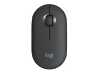 Logitech Pebble M350 - Mus - optisk - 3 knapper - trådløs - Bluetooth, 2.4 GHz - USB trådløs mottaker - grafitt