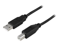 DELTACO USB-205S - USB-kabel - USB (hann) til USB-type B (hann) - USB 2.0 - 50 cm - formstøpt - svart